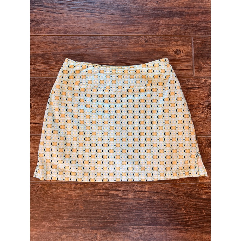 Sahalie Women Geometric‎ Circle Print Skort Blue Yellow Size 6